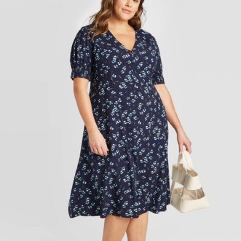 Blue floral dress